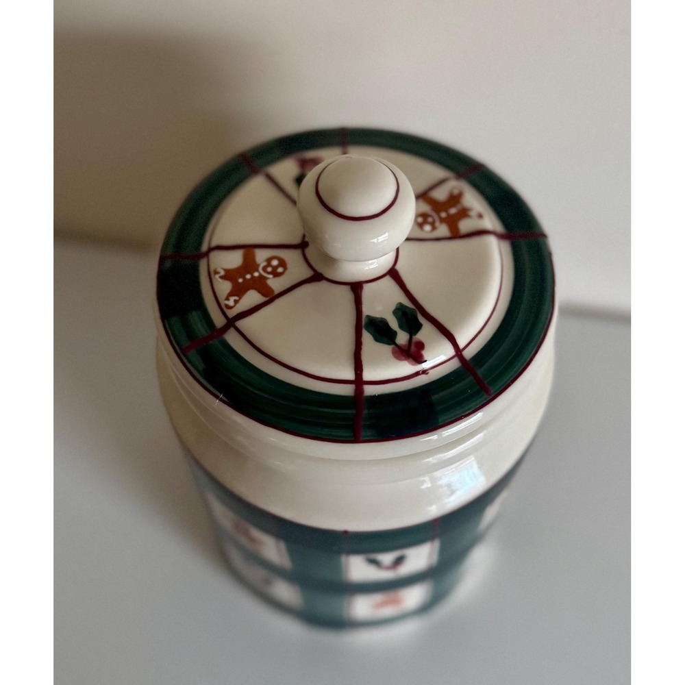 Vintage Hartstone Pottery Gingerbread Holly Cookie Jar - Picture 6 of 7